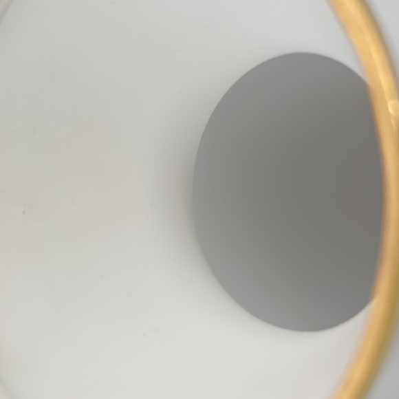 vintage white fall color gold rimmed vase - Picture 3 of 4